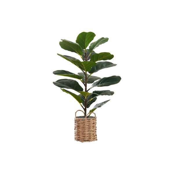Brown Green 28-Inch Indoor Faux Fake Floor Potted Real Touch Artificial Plant, image 1